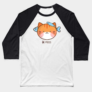 Pisces Cat Baseball T-Shirt